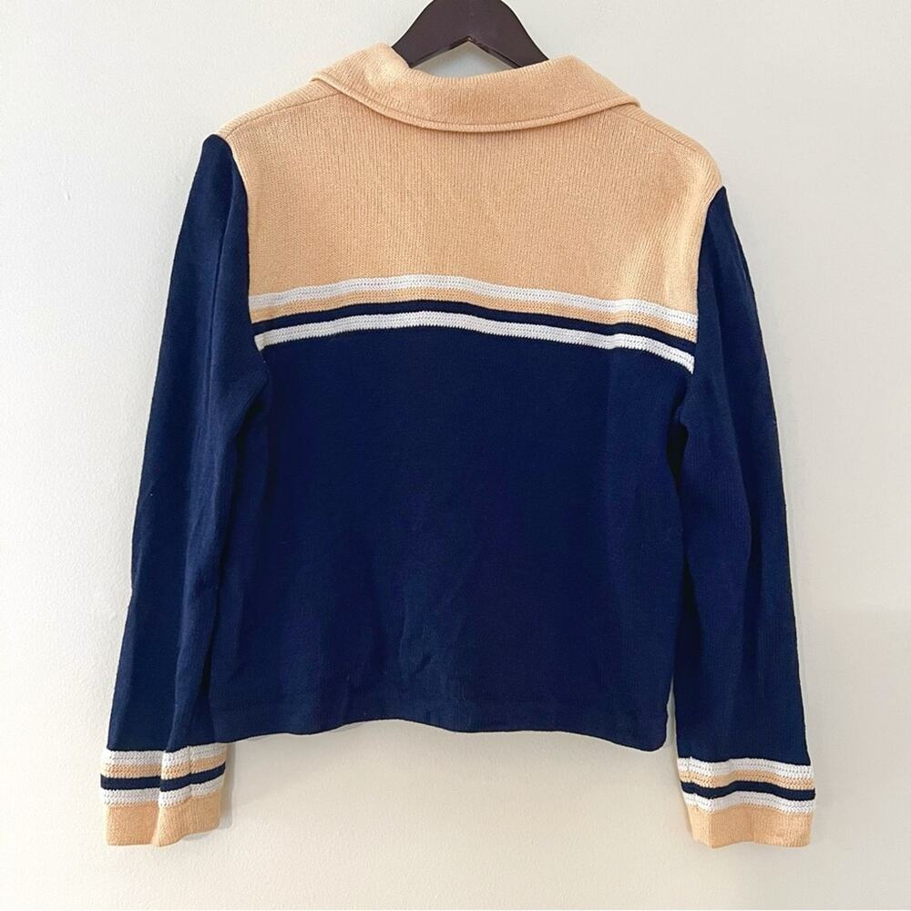 St. John Santana Knit Nautical Colorblock Full Zip Jacket - Picture 2 of 7